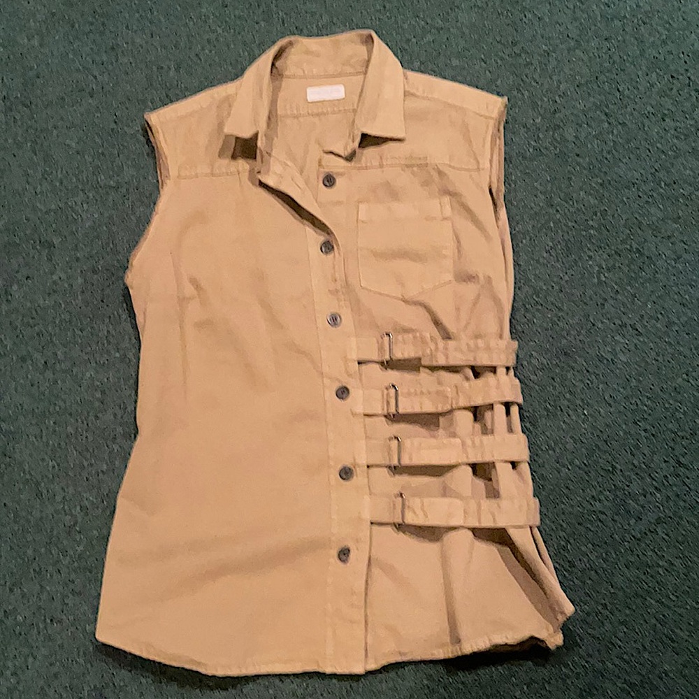 DRIES VAN NOTEN VEST - Heavy Cotton with a  fabulous w/ black T and black pants.